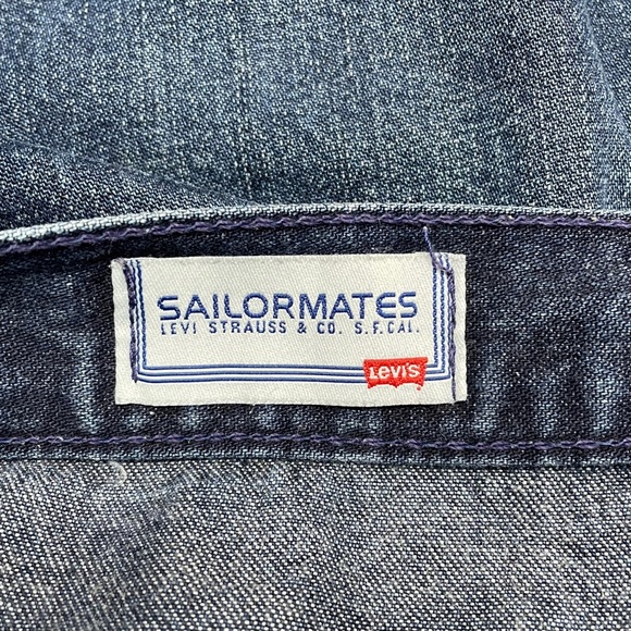 Vintage Levi's Denim Skirt W29 UK10 A - Line Orange Tab Sailormates 90s 1998 - Picture 5 of 7